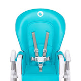 Scaun de masa, Lionelo, Linn Plus, Reglabil, 6 Pozitii pe inaltime, Spatar reglabil in 3 pozitii, Din metal, Conform cu standardul europeane de securitate EN14988, Turcoaz