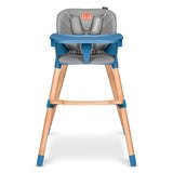 Scaun de masa, Lionelo, Koen, Din fag, 2 in 1, Transformabil, Sustine 30 kg, 6 luni+, Conform cu standardul european de securitate EN14988, Albastru
