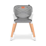 Scaun de masa, Lionelo, Koen, Din fag, 2 in 1, Transformabil, Sustine 30 kg, 6 luni+, Conform cu standardul european de securitate EN14988, Gri