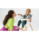 Scaun de masa, Lionelo, Koen, Din fag, 2 in 1, Transformabil, Sustine 30 kg, 6 luni+, Conform cu standardul european de securitate EN14988, Gri