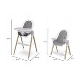 Scaun de masa, Lionelo, Maya, 2 in 1, Transformabil, 3 pozitii de inclinare, Conform cu standardele europeane de securitate EN14988, EN12790, White