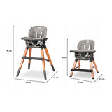 Scaun de masa, Lionelo, Mona, 4 in 1, Transformabil, Reglabil in inaltime in 3 pozitii, Conform cu standardele europene de securitate EN14988, EN16120, Black Onyx