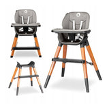 Scaun de masa, Lionelo, Mona, 4 in 1, Transformabil, Reglabil in inaltime in 3 pozitii, Conform cu standardele europene de securitate EN14988, EN16120, Black Onyx