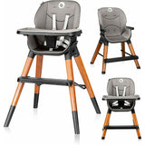 Scaun de masa, Lionelo, Mona, 4 in 1, Transformabil, Reglabil in inaltime in 3 pozitii, Conform cu standardele europene de securitate EN14988, EN16120, Black Onyx