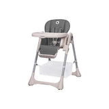 Scaun de masa, Lionelo, Zanna, Reglabil, 4 Pozitii pe inaltime, Spatar reglabil in 3 pozitii, Pliabil, din Metal, Conform cu standardul european de securitate EN14988, Gri