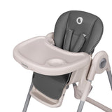 Scaun de masa, Lionelo, Zanna, Reglabil, 4 Pozitii pe inaltime, Spatar reglabil in 3 pozitii, Pliabil, din Metal, Conform cu standardul european de securitate EN14988, Gri