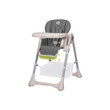 Scaun de masa, Lionelo, Zanna, Reglabil, 4 Pozitii pe inaltime, Spatar reglabil in 3 pozitii, Pliabil, din Metal, Conform cu standardul european de securitate EN14988, Gri