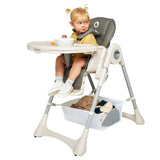 Scaun de masa, Lionelo, Zanna, Reglabil, 4 Pozitii pe inaltime, Spatar reglabil in 3 pozitii, Pliabil, din Metal, Conform cu standardul european de securitate EN14988, Gri