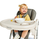 Scaun de masa, Lionelo, Zanna, Reglabil, 4 Pozitii pe inaltime, Spatar reglabil in 3 pozitii, Pliabil, din Metal, Conform cu standardul european de securitate EN14988, Gri