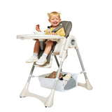 Scaun de masa, Lionelo, Zanna, Reglabil, 4 Pozitii pe inaltime, Spatar reglabil in 3 pozitii, Pliabil, din Metal, Conform cu standardul european de securitate EN14988, Gri