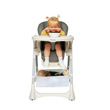 Scaun de masa, Lionelo, Zanna, Reglabil, 4 Pozitii pe inaltime, Spatar reglabil in 3 pozitii, Pliabil, din Metal, Conform cu standardul european de securitate EN14988, Gri