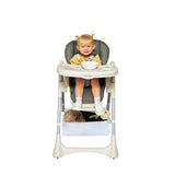 Scaun de masa, Lionelo, Zanna, Reglabil, 4 Pozitii pe inaltime, Spatar reglabil in 3 pozitii, Pliabil, din Metal, Conform cu standardul european de securitate EN14988, Gri