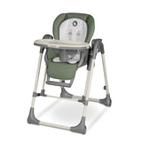 Scaun de masa si balansoar, Lionelo, Laurice, 2 in 1, Transformabil, Multifunctional, Inaltime si spatar reglabile, Cu melodii de leagan, 0 luni+, Conform cu standardele europene de securitate EN 14988, EN 16120, Verde