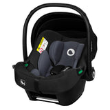 Scoica auto, Lionelo, i-Size Astrid, 0-13 Kg, 40-87 cm, Cu salteluta, Testat ADAC, Conform cu standardul european de securitate R129, Negru/Gri