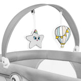 Set 2 in 1, Balansoar si landou, Lionelo, Bella, Rotative 360, Ecran tactil si telecomanda, Electric, Scaun reglabil, 6 miscari unice, 5 viteze, Cu melodii, Gri