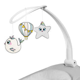 Set 2 in 1, Balansoar si landou, Lionelo, Bella, Rotative 360, Ecran tactil si telecomanda, Electric, Scaun reglabil, 6 miscari unice, 5 viteze, Cu melodii, Gri