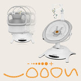 Set 2 in 1, Balansoar si landou, Lionelo, Bella, Rotative 360, Ecran tactil si telecomanda, Electric, Scaun reglabil, 6 miscari unice, 5 viteze, Cu melodii, Gri