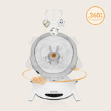 Set 2 in 1, Balansoar si landou, Lionelo, Bella, Rotative 360, Ecran tactil si telecomanda, Electric, Scaun reglabil, 6 miscari unice, 5 viteze, Cu melodii, Gri