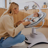 Set 2 in 1, Balansoar si landou, Lionelo, Bella, Rotative 360, Ecran tactil si telecomanda, Electric, Scaun reglabil, 6 miscari unice, 5 viteze, Cu melodii, Gri