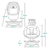 Set 2 in 1, Balansoar si landou, Lionelo, Bella, Rotative 360, Ecran tactil si telecomanda, Electric, Scaun reglabil, 6 miscari unice, 5 viteze, Cu melodii, Gri
