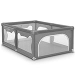 Tarc de joaca copii, Lionelo, Willow, 127 x 187 cm, Pliere compacta, Include geanta de transport, Din plasa, Cu doua intrari laterale si fermoar, Cu ventuze pentru stabilitate, Conform cu EN 12227:2010, Gri