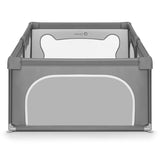 Tarc de joaca copii, Lionelo, Willow, 127 x 187 cm, Pliere compacta, Include geanta de transport, Din plasa, Cu doua intrari laterale si fermoar, Cu ventuze pentru stabilitate, Conform cu EN 12227:2010, Gri