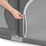 Tarc de joaca copii, Lionelo, Willow, 127 x 187 cm, Pliere compacta, Include geanta de transport, Din plasa, Cu doua intrari laterale si fermoar, Cu ventuze pentru stabilitate, Conform cu EN 12227:2010, Gri