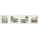 Tarc de joaca copii, Lionelo, Willow, 127 x 187 cm, Pliere compacta, Include geanta de transport, Din plasa, Cu doua intrari laterale si fermoar, Cu ventuze pentru stabilitate, Conform cu EN 12227:2010, Gri