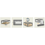 Tarc de joaca copii, Lionelo, Willow, 127 x 187 cm, Pliere compacta, Include geanta de transport, Din plasa, Cu doua intrari laterale si fermoar, Cu ventuze pentru stabilitate, Conform cu EN 12227:2010, Gri