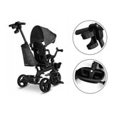 Tricicleta copii, Lionelo, Kori, Ultrapliabila, Multifunctionala, Cu suport de picioare, Control al directiei, Scaun reversibil, Rotire 360 grade, Conform cu standardul european de securitate EN71, Grey Stone