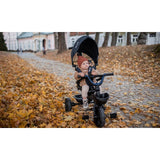 Tricicleta copii, Lionelo, Kori, Ultrapliabila, Multifunctionala, Cu suport de picioare, Control al directiei, Scaun reversibil, Rotire 360 grade, Conform cu standardul european de securitate EN71, Grey Stone