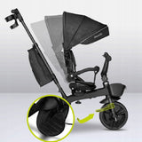 Tricicleta copii, Lionelo, Kori, Ultrapliabila, Multifunctionala, Cu suport de picioare, Control al directiei, Scaun reversibil, Rotire 360 grade, Conform cu standardul european de securitate EN71, Grey Stone