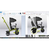 Tricicleta copii, Lionelo, Kori, Ultrapliabila, Multifunctionala, Cu suport de picioare, Control al directiei, Scaun reversibil, Rotire 360 grade, Conform cu standardul european de securitate EN71, Grey Stone