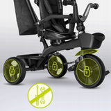 Tricicleta copii, Lionelo, Kori, Ultrapliabila, Multifunctionala, Cu suport de picioare, Control al directiei, Scaun reversibil, Rotire 360 grade, Conform cu standardul european de securitate EN71, Grey Stone