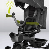 Tricicleta copii, Lionelo, Kori, Ultrapliabila, Multifunctionala, Cu suport de picioare, Control al directiei, Scaun reversibil, Rotire 360 grade, Conform cu standardul european de securitate EN71, Grey Stone