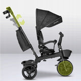 Tricicleta copii, Lionelo, Kori, Ultrapliabila, Multifunctionala, Cu suport de picioare, Control al directiei, Scaun reversibil, Rotire 360 grade, Conform cu standardul european de securitate EN71, Grey Stone