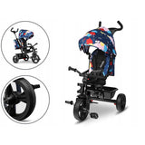 Tricicleta copii, Lionelo, Haari, Ultrapliabila, Multifunctionala, Suport picioare, Control al directiei, Scaun reversibil, Rotire 360 grade, Conform cu standardul european de securitate EN71, Albastru