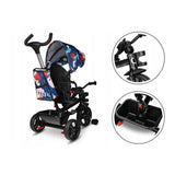 Tricicleta copii, Lionelo, Haari, Ultrapliabila, Multifunctionala, Suport picioare, Control al directiei, Scaun reversibil, Rotire 360 grade, Conform cu standardul european de securitate EN71, Albastru