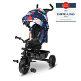 Tricicleta copii, Lionelo, Haari, Ultrapliabila, Multifunctionala, Suport picioare, Control al directiei, Scaun reversibil, Rotire 360 grade, Conform cu standardul european de securitate EN71, Albastru