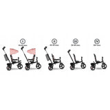 Tricicleta copii, Lionelo, Haari, Ultrapliabila, Multifunctionala, Suport picioare, Control al directiei, Scaun reversibil, Rotire 360 grade, Conform cu standardul european de securitate EN71, Bubblegum