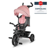 Tricicleta copii, Lionelo, Haari, Ultrapliabila, Multifunctionala, Suport picioare, Control al directiei, Scaun reversibil, Rotire 360 grade, Conform cu standardul european de securitate EN71, Bubblegum