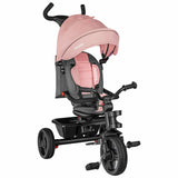 Tricicleta copii, Lionelo, Haari, Ultrapliabila, Multifunctionala, Suport picioare, Control al directiei, Scaun reversibil, Rotire 360 grade, Conform cu standardul european de securitate EN71, Bubblegum