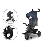 Tricicleta copii, Lionelo, Haari, Ultrapliabila, Multifunctionala, Suport picioare, Control al directiei, Scaun reversibil, Rotire 360 grade, Conform cu standardul european de securitate EN71, Albastru