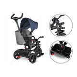 Tricicleta copii, Lionelo, Haari, Ultrapliabila, Multifunctionala, Suport picioare, Control al directiei, Scaun reversibil, Rotire 360 grade, Conform cu standardul european de securitate EN71, Albastru