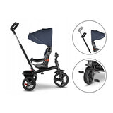 Tricicleta copii, Lionelo, Haari, Ultrapliabila, Multifunctionala, Suport picioare, Control al directiei, Scaun reversibil, Rotire 360 grade, Conform cu standardul european de securitate EN71, Albastru