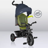 Tricicleta copii, Lionelo, Haari, Ultrapliabila, Multifunctionala, Suport picioare, Control al directiei, Scaun reversibil, Rotire 360 grade, Conform cu standardul european de securitate EN71, Albastru