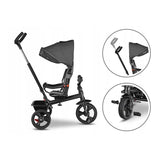 Tricicleta copii, Lionelo, Haari, Ultrapliabila, Multifunctionala, Suport picioare, Control al directiei, Scaun reversibil, Rotire 360 grade, Conform cu standardul european de securitate EN71, Gri