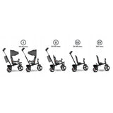 Tricicleta copii, Lionelo, Haari, Ultrapliabila, Multifunctionala, Suport picioare, Control al directiei, Scaun reversibil, Rotire 360 grade, Conform cu standardul european de securitate EN71, Gri