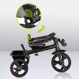 Tricicleta copii, Lionelo, Haari, Ultrapliabila, Multifunctionala, Suport picioare, Control al directiei, Scaun reversibil, Rotire 360 grade, Conform cu standardul european de securitate EN71, Gri