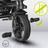 Tricicleta copii, Lionelo, Haari, Ultrapliabila, Multifunctionala, Suport picioare, Control al directiei, Scaun reversibil, Rotire 360 grade, Conform cu standardul european de securitate EN71, Gri